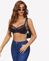 Lace Mesh Underwire Unlined Bra